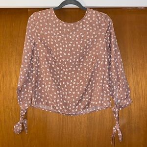 Mauve top with white floral design